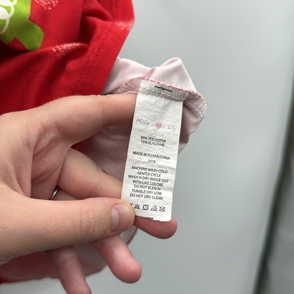 Millie Loves Lily Red Kids Dress with Festive Characters - Picture 5 of 5